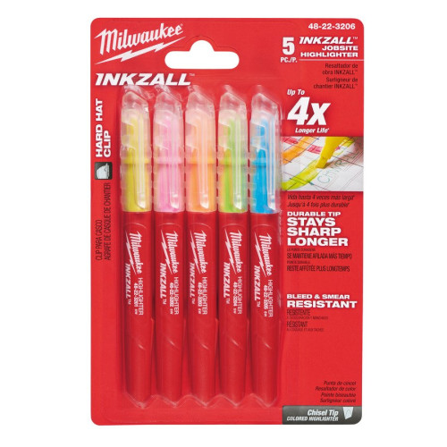 Marker evidentiator INKZALL™, diverse culori, set de 5buc